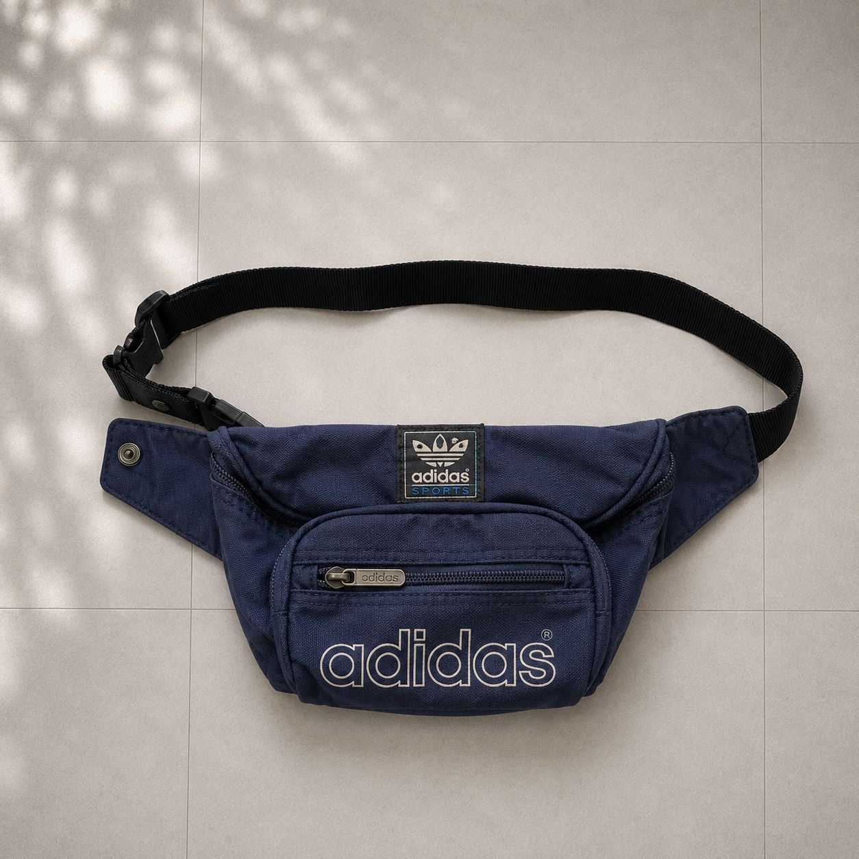 T-1452】90s adidas アディダス SPORTS ロゴ刺繍 ウエストバッグ 
