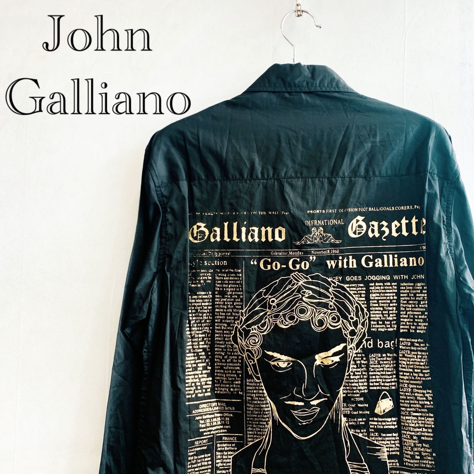 JOHN GALLIANO ジョンガリアーノ バックプリントシャツ 長袖トップス