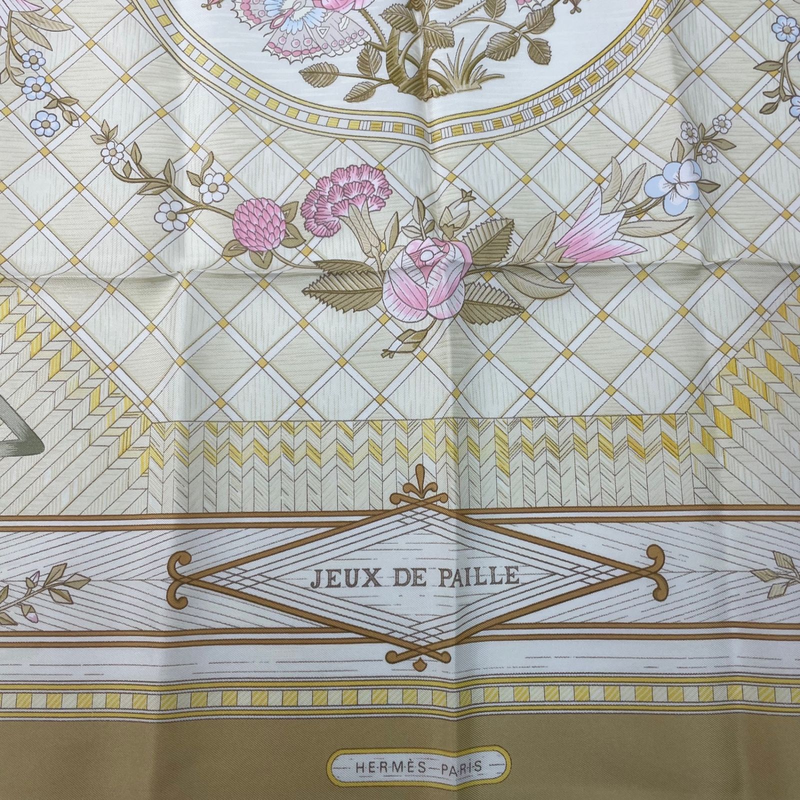 新品同様 HERMES エルメス 大判 スカーフ シルク カレ90 JEUX DE