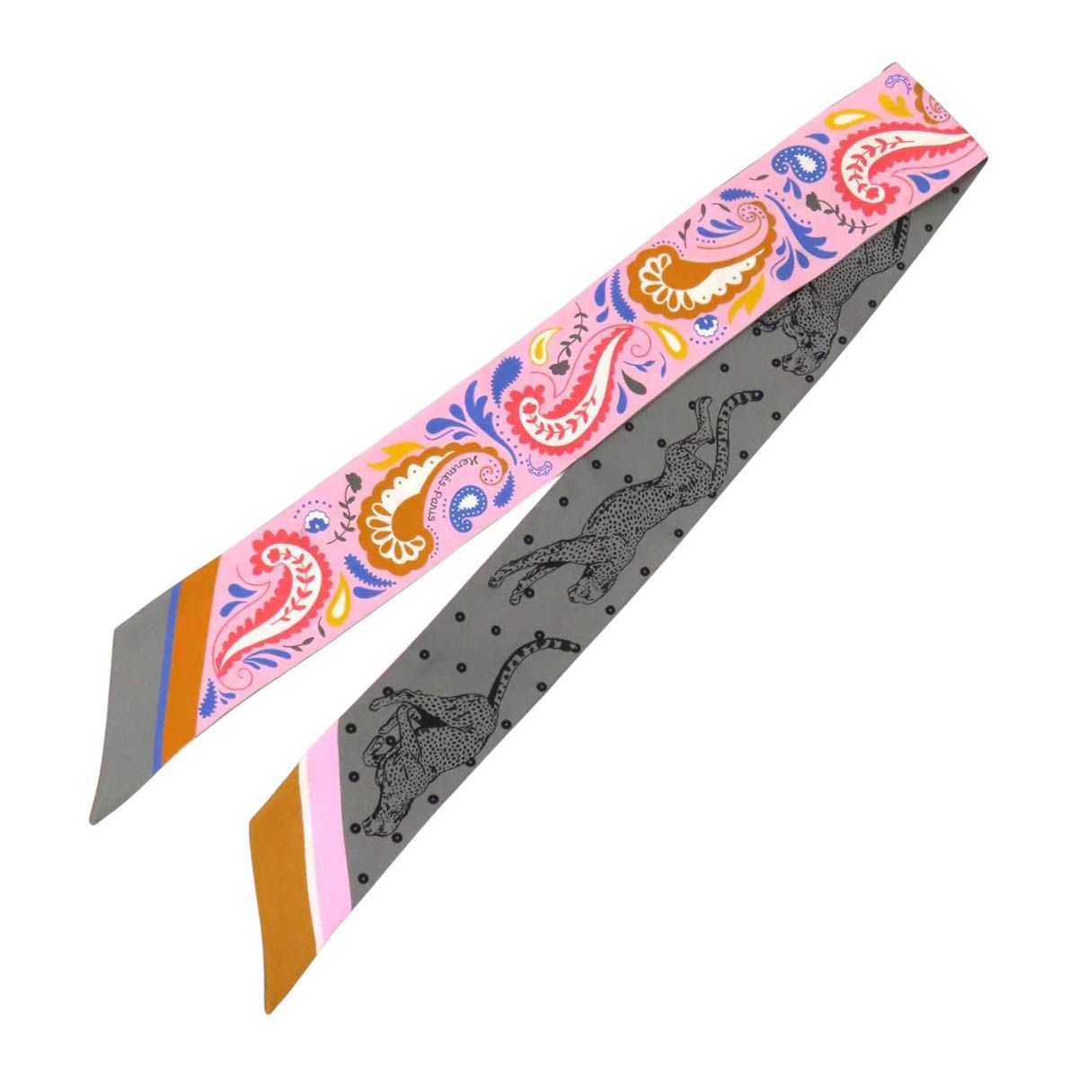 エルメス ツイリー GUEPARDE BANDANA ユニセックス ピンク HERMES【中古】 【アパレル・小物】