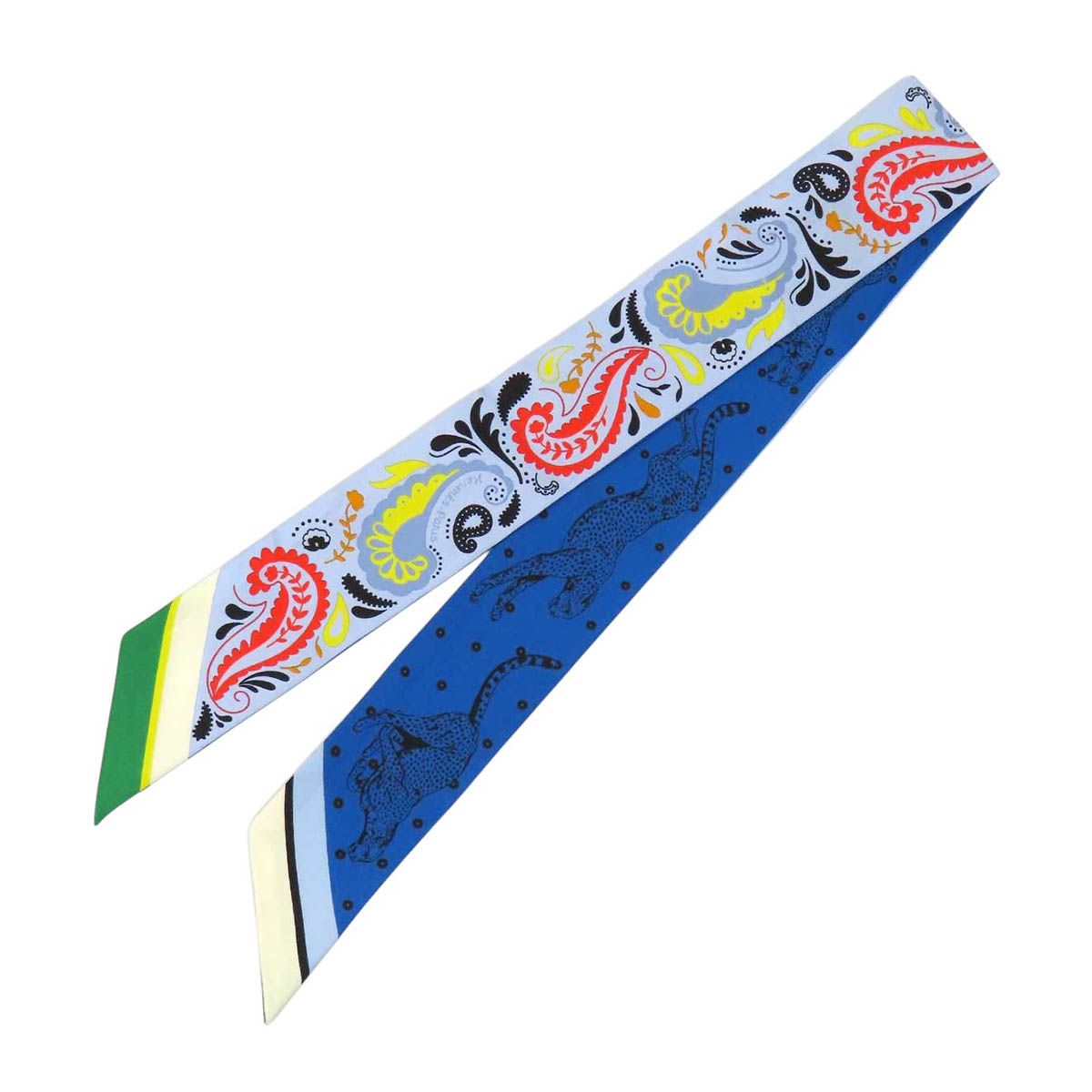 エルメス ツイリー GUEPARDE BANDANA GUEPARDE BANDANA ユニセックス ブルー HERMES【中古】 【アパレル・小物】