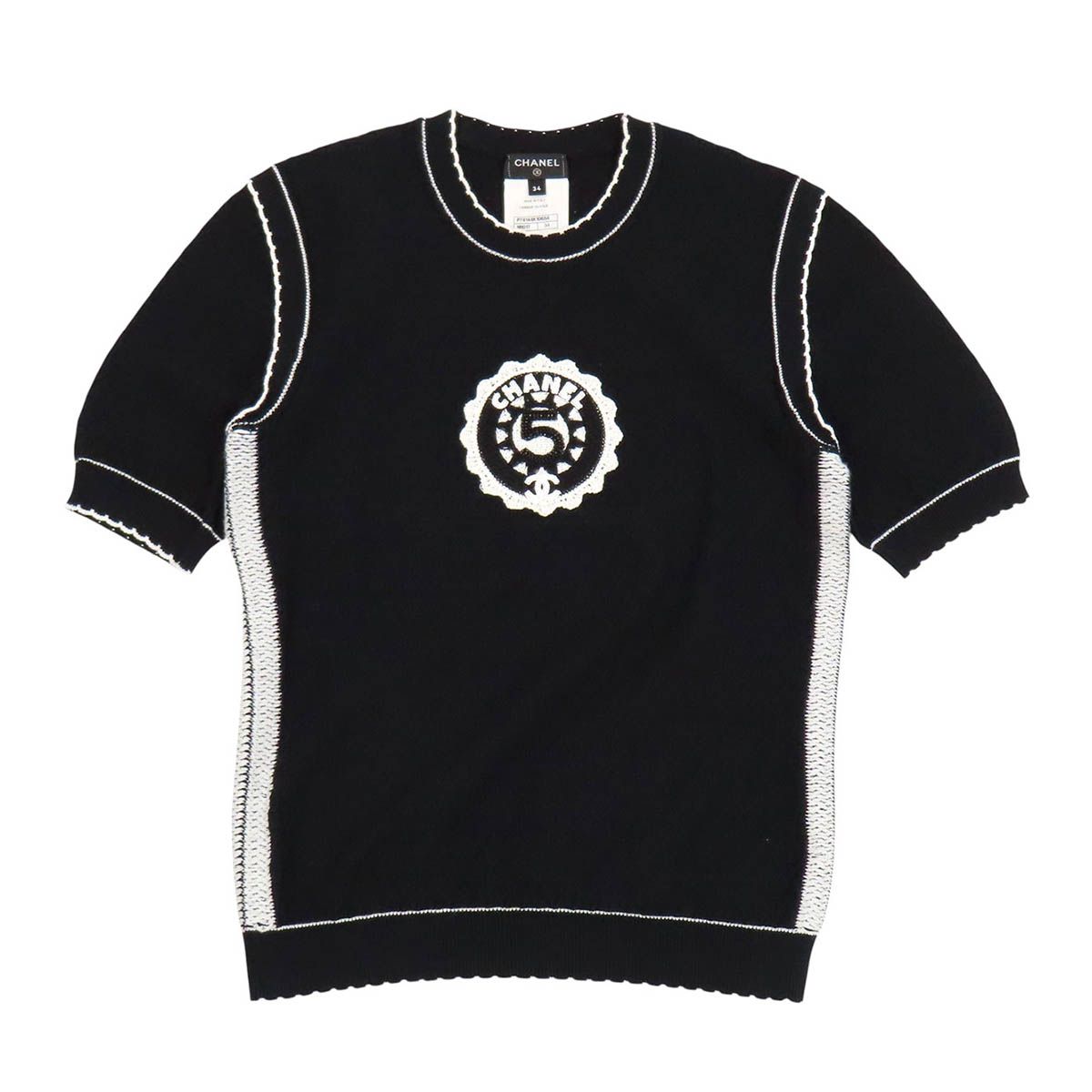 シャネル ココマーク ショートスリーブ ニット P74144K10654 レディース ブラック CHANEL【中古】 【アパレル・小物】