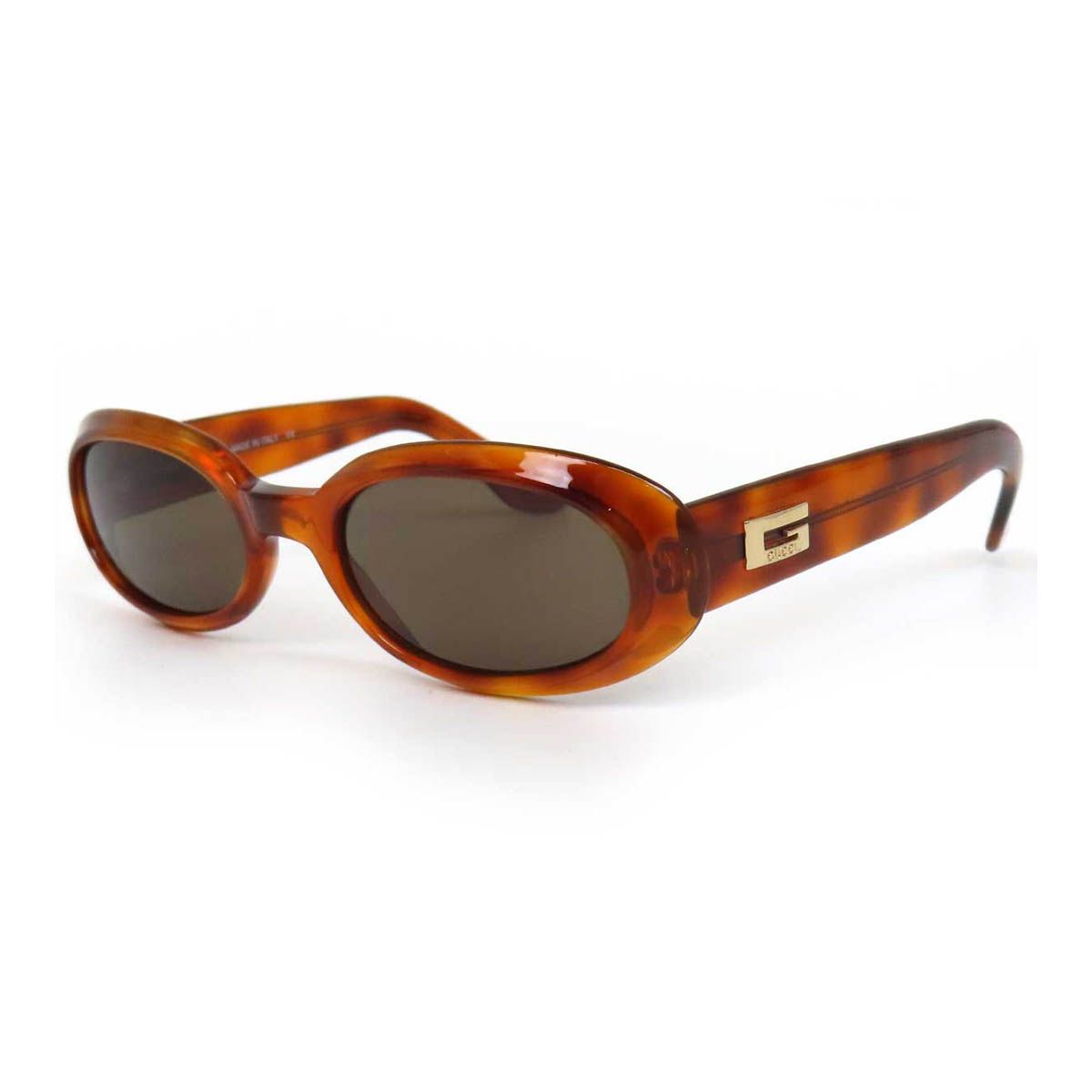 グッチ オーバル サングラス GG2419 ユニセックス ブラウン GUCCI【中古】 【アパレル・小物】