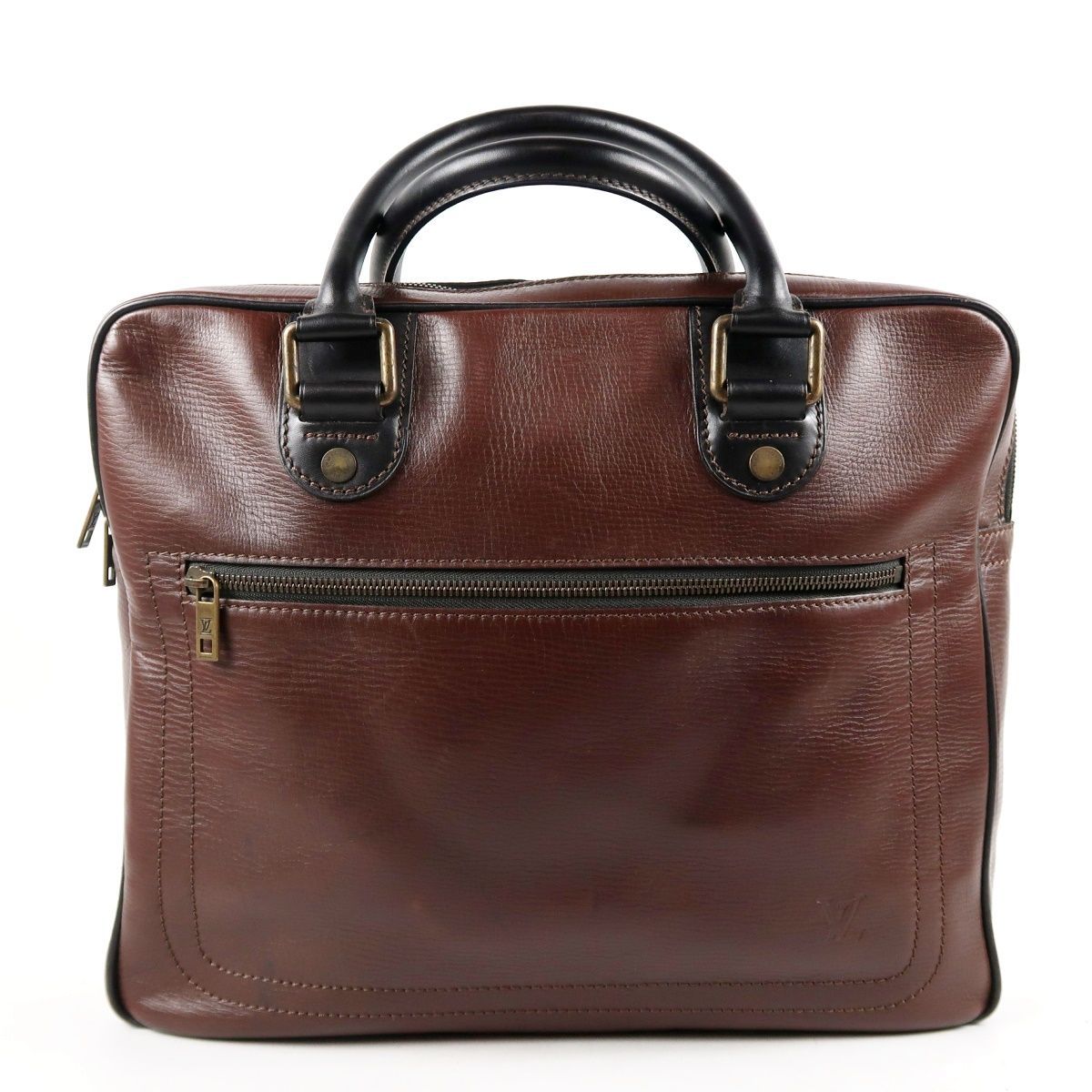 【美品】LOUIS VUITTON ヴィトン ユタ ビジネスバッグ 書類カバン オールレザー ブラウン【GC64】