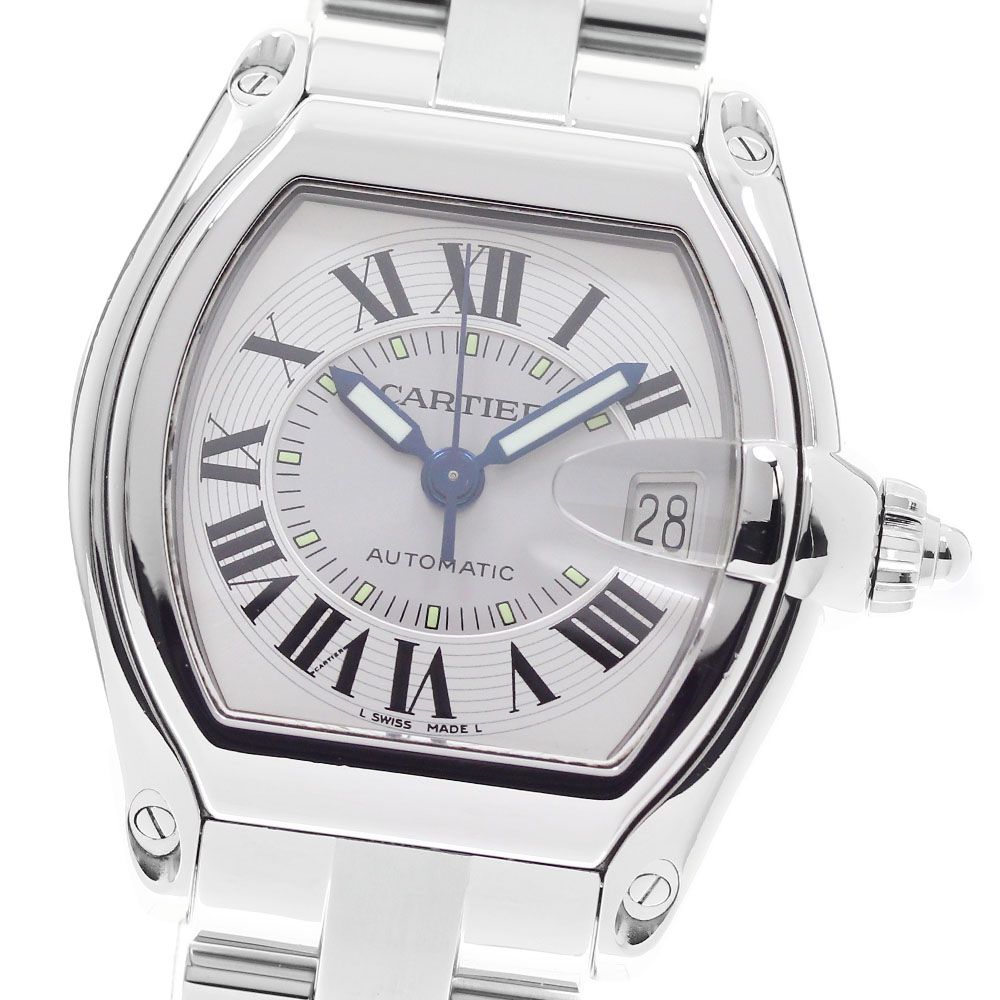 カルティエ CARTIER W62000V3 ロードスターLM デイト 自動巻き メンズ 内箱・保証書付き_953648