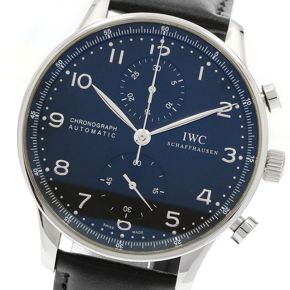IWC SCHAFFHAUSEN IW371447 ポルトギーゼ クロノグラフ 自動巻き メンズ 良品 保証書付き_955686