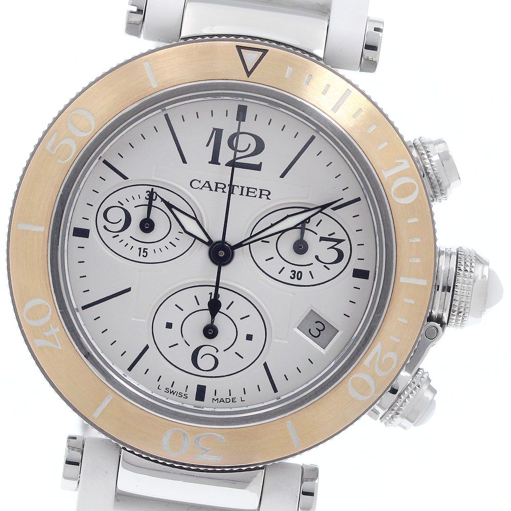 訳あり カルティエ CARTIER W3140004 パシャ シータイマー クロノグラフ PGベゼル クォーツ ボーイズ _957504