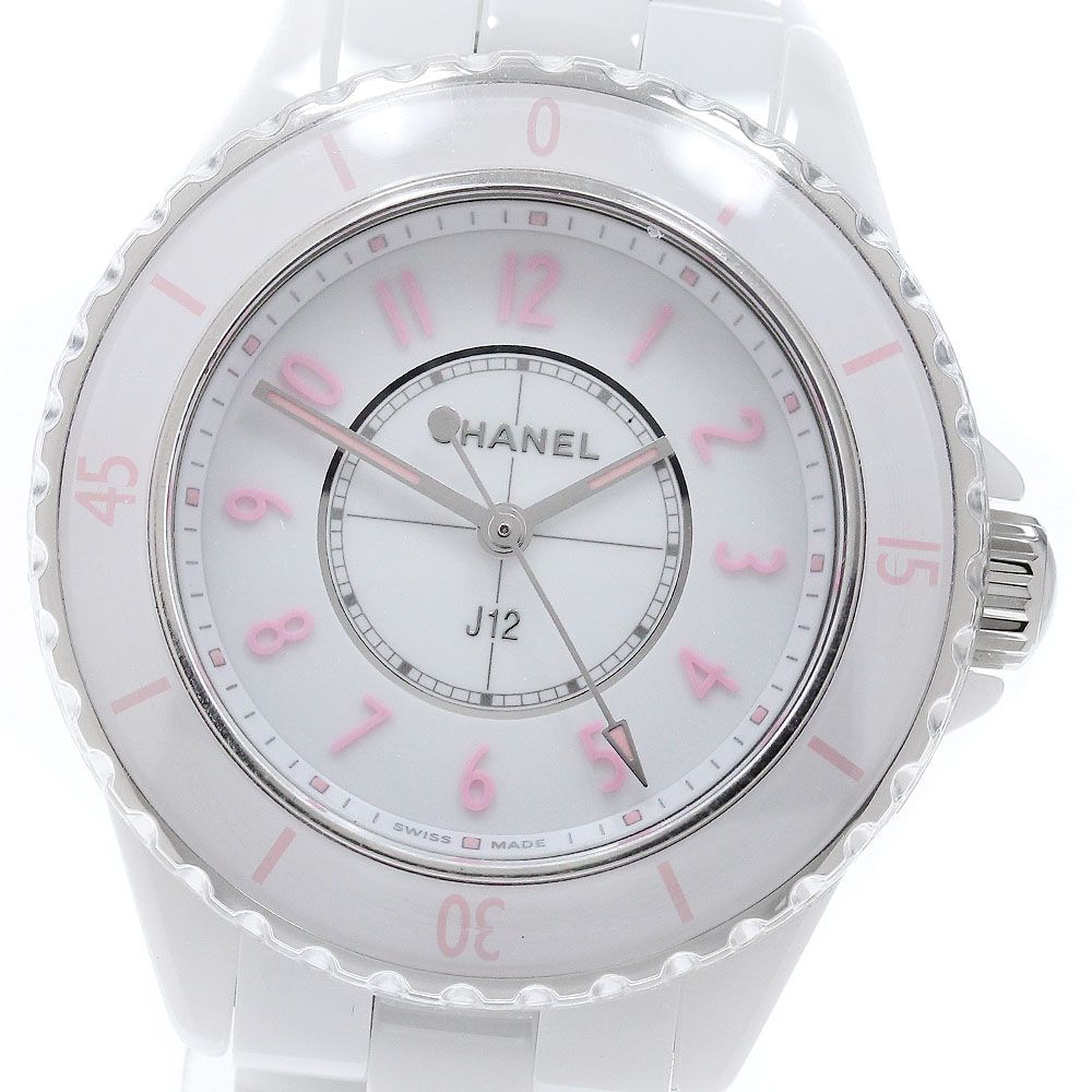 シャネル CHANEL H6755 J12 ピンク ブラッシュ 世界限定1200本 クォーツ レディース 美品 _962341