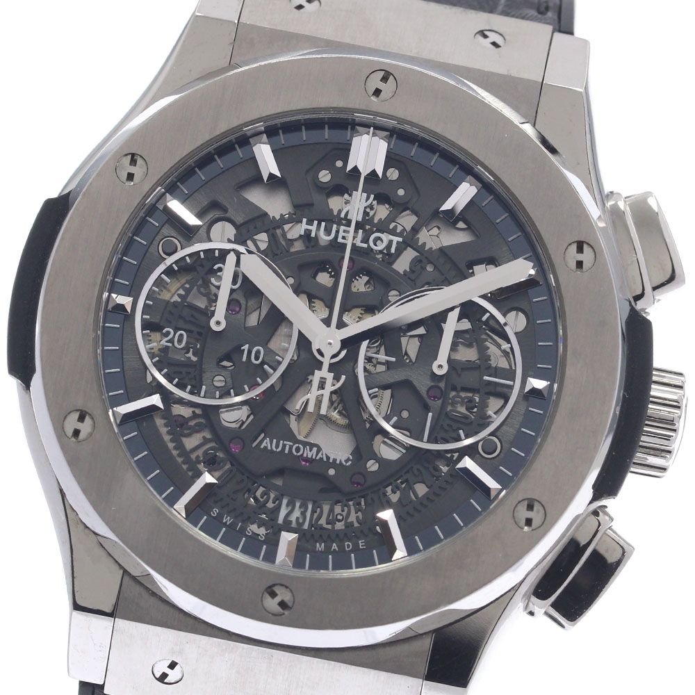 ウブロ HUBLOT 525.NX.0170.LR クラシック フュージョン アエロ デイト クロノグラフ チタニウム 自動巻き メンズ 保証書付き_960984