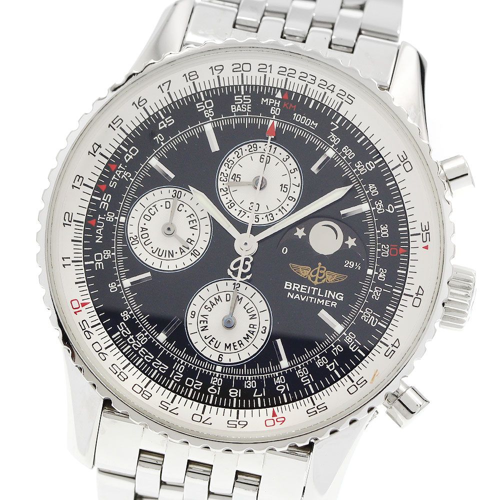 ブライトリング BREITLING A19340 ナビタイマー オリンパス ムーンフェイズ 自動巻き メンズ 良品 _956933