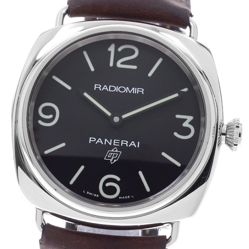 パネライ PANERAI PAM00753 ラジオミール ベース ロゴ 3デイス アッチャイオ 手巻き メンズ 箱・保証書付き_959991