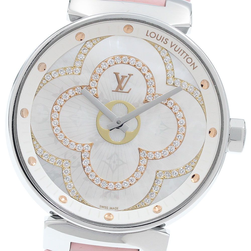 ルイ・ヴィトン LOUIS VUITTON QA021 タンブール ムーン ディヴァイン ダイヤ シェル クォーツ メンズ 良品 箱・保証書付き_960043 ルイ・ヴィトン LOUIS VUITTON QA021 タンブール ムーン ディヴァイン
