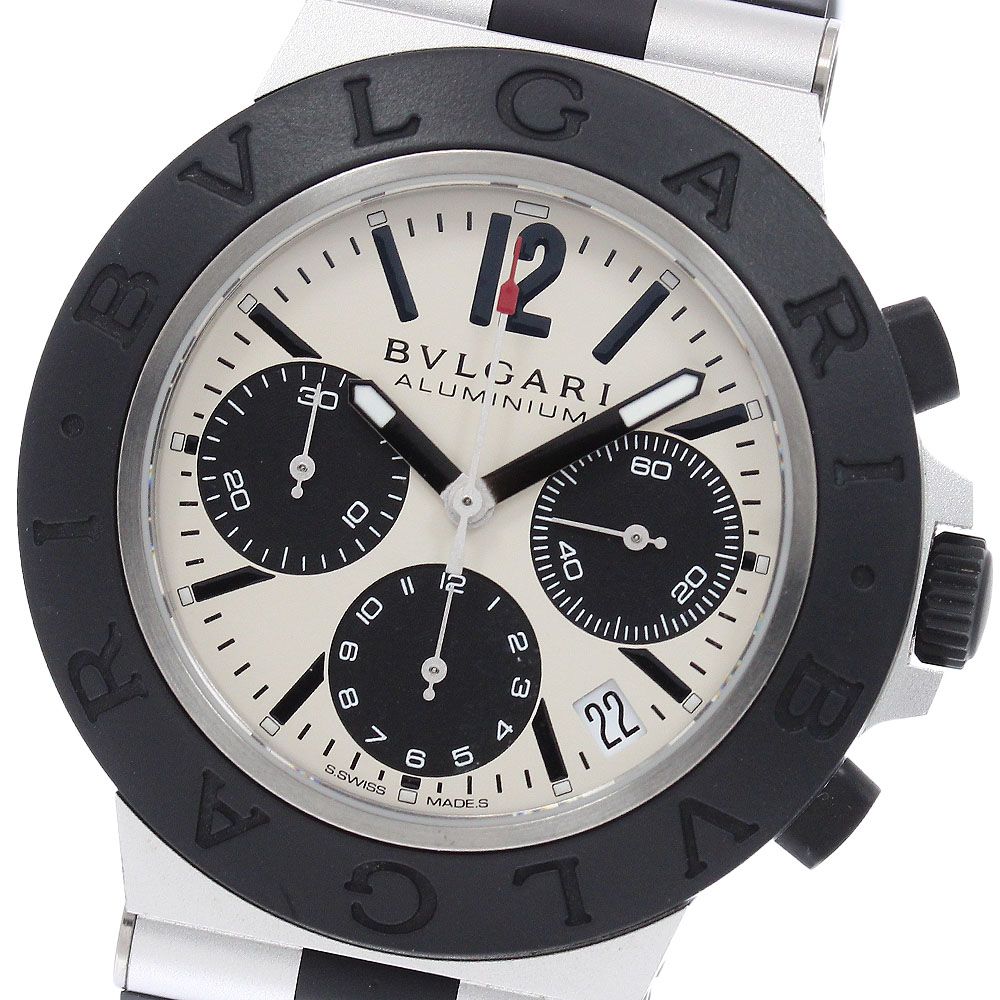 ブルガリ BVLGARI BB40ATCH アルミニウム デイト クロノグラフ 自動巻き メンズ 美品 内箱付き_963082