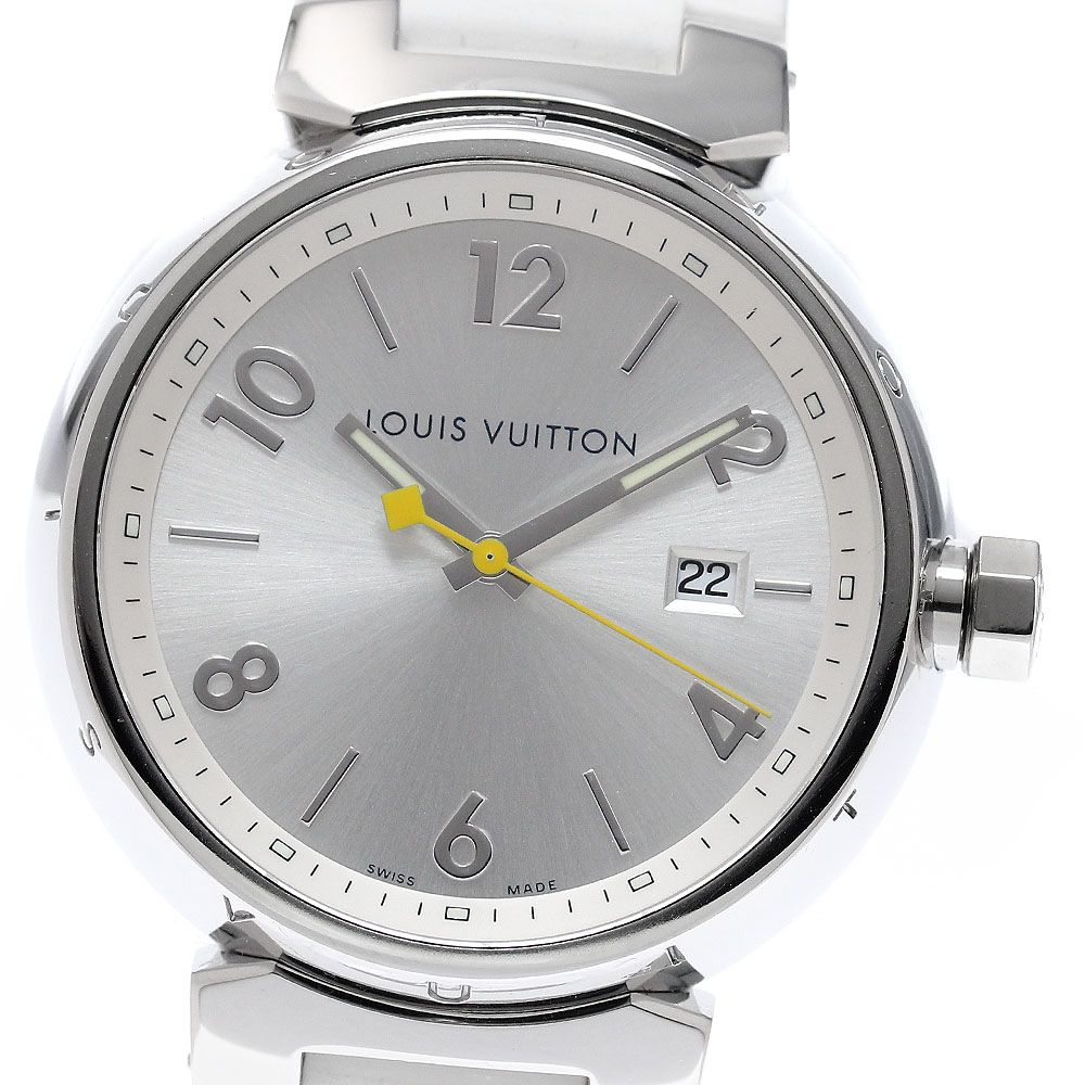 ベルト訳あり ルイ・ヴィトン LOUIS VUITTON Q111E タンブール デイト クォーツ メンズ _960340 ベルト訳あり ルイ・ヴィトン LOUIS VUITTON Q111E タンブール デイト