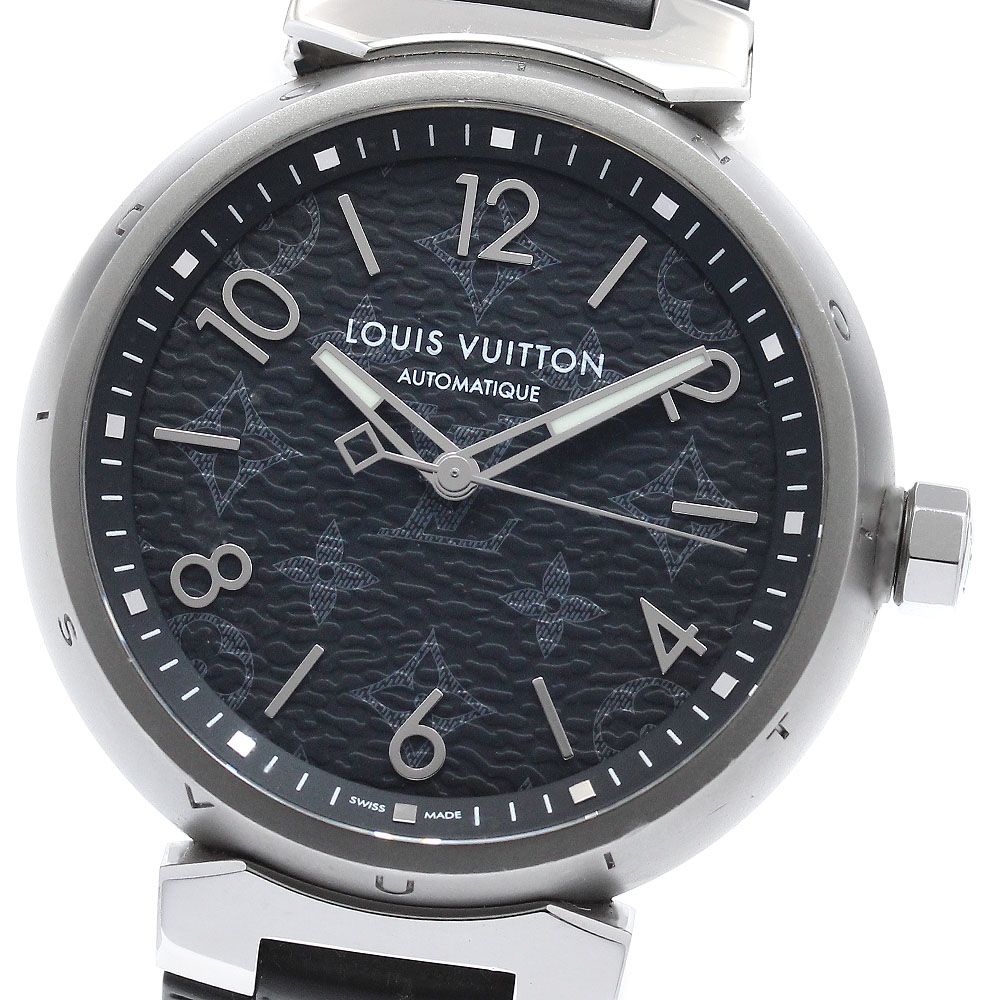 ルイ・ヴィトン LOUIS VUITTON QA140 タンブール オトマティック GM モノグラム エクリプス 自動巻き メンズ 保証書付き_961148
