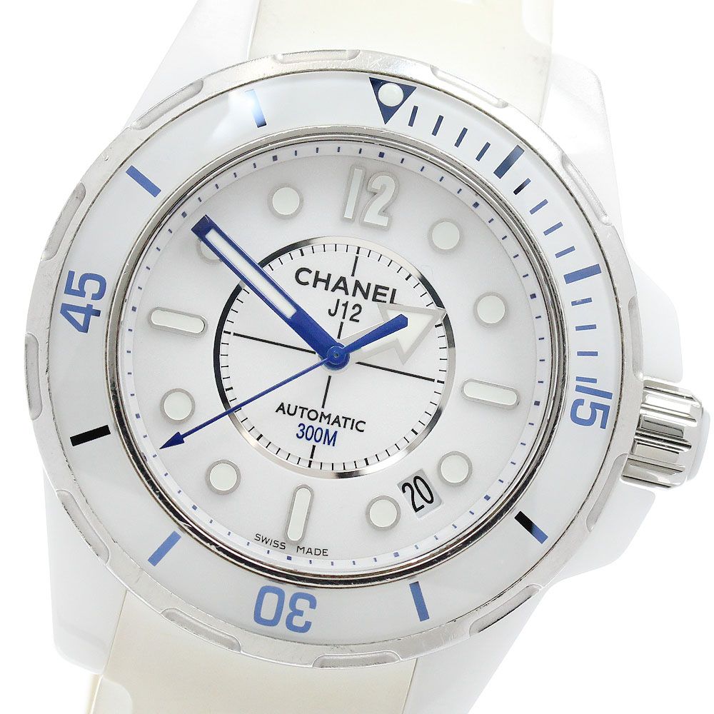 シャネル CHANEL H2560 J12 マリーン デイト 白セラミック 自動巻き メンズ _960193