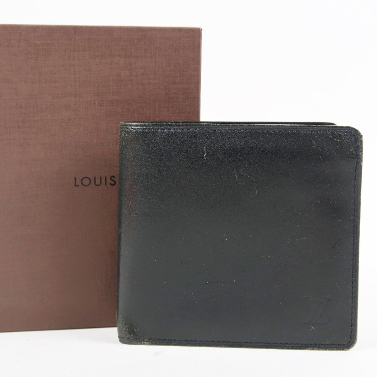 【LOUIS VUITTON】ヴィトン ノマド 二つ折り財布 ブランドウォレット ブラック レザー フランス製【HG24】