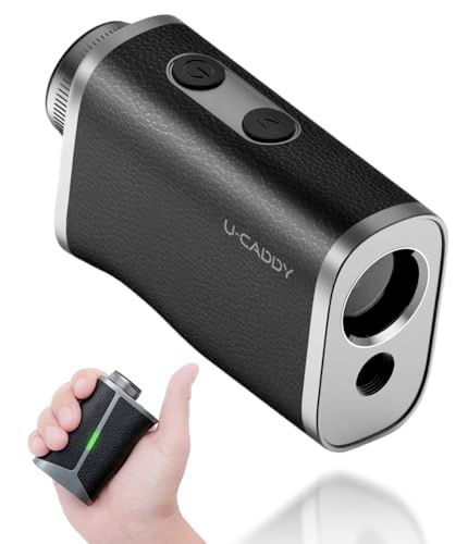 【UUUM GOLF共同開発】ゴルフ レーザー距離計 【プロ納得の高性能・使いやすさ】小型 軽量 コンパクト マグネット ピンサーチ機能 手ぶれ防止 3点間測定 0.04秒測定 光学6.5倍望遠 距離測定器 計測器 U-CADDYma 77286bf1