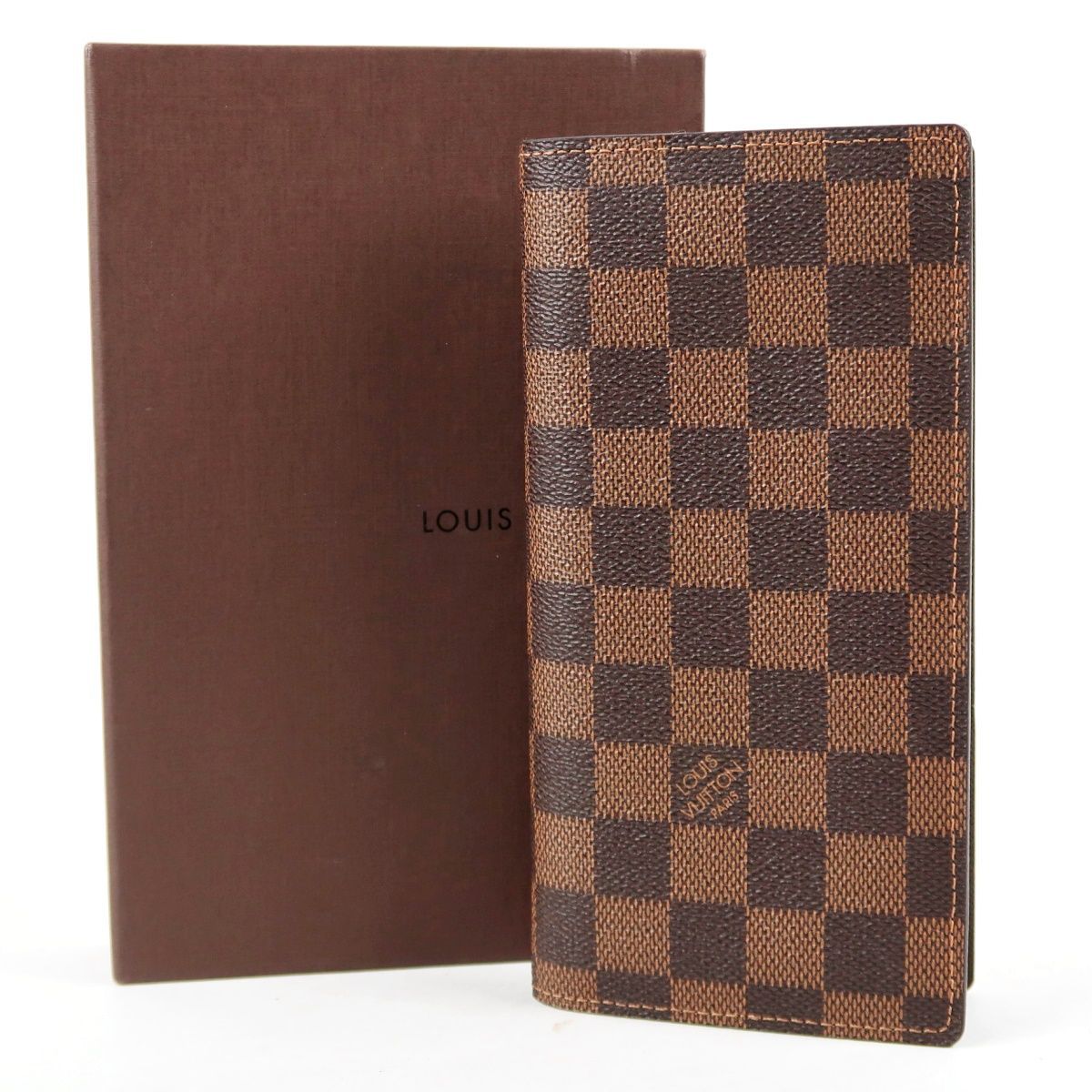 【新品同様・未使用】LOUIS VUITTON ヴィトン ダミエ ブラザ 二つ折り長財布 フランス製 箱付き【GK49】