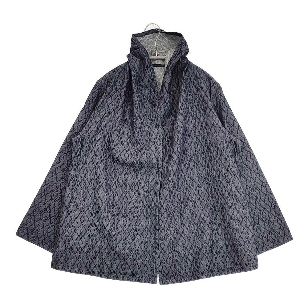 根々 刺繍 群言堂 石見銀山 コットン 羽織 日本製 ジャケット ネイビー レディース 根々【中古】6-0525M△
