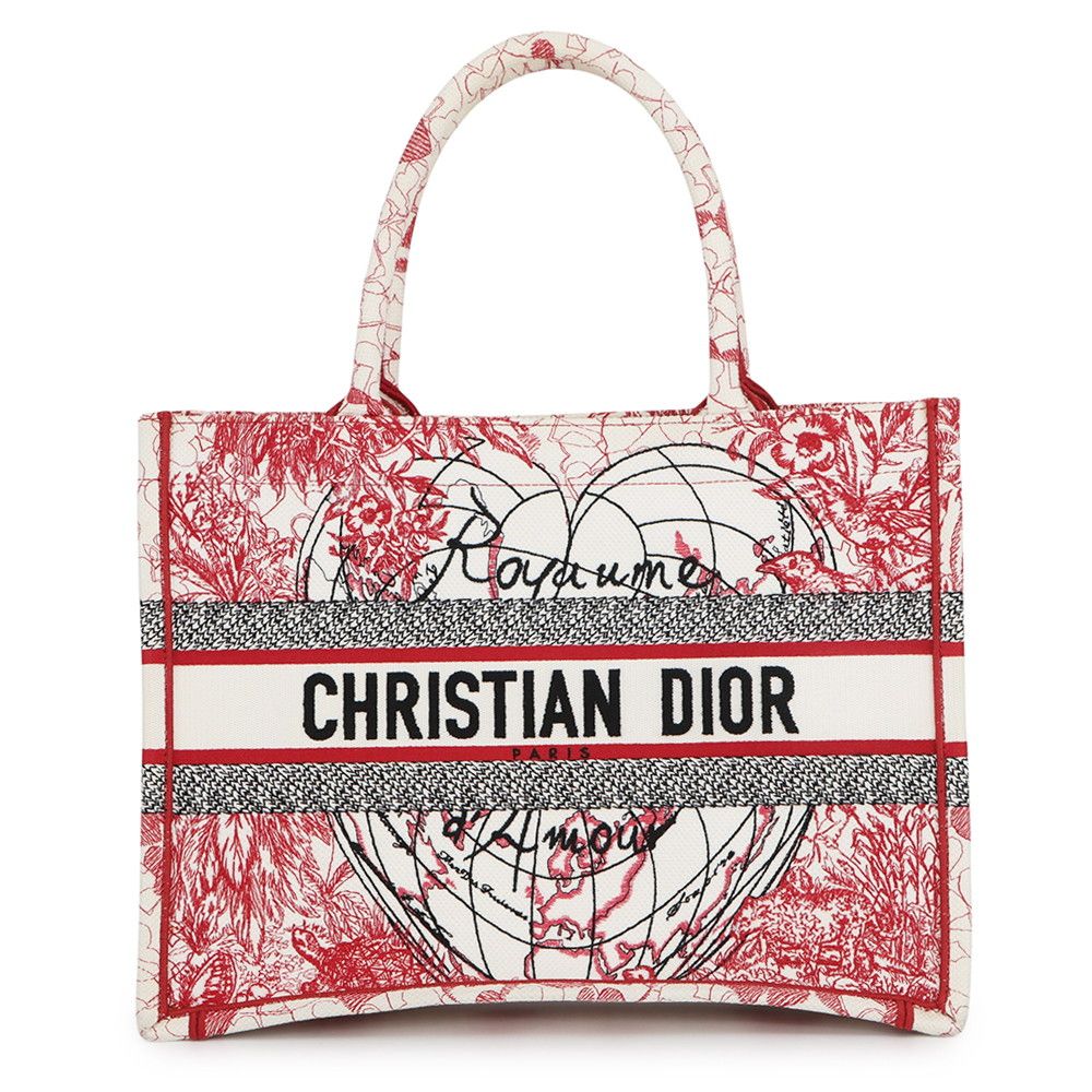 クリスチャン・ディオール トートバッグ ブックトート 地図 ハート ミディアム キャンバス Christian Dior バッグ