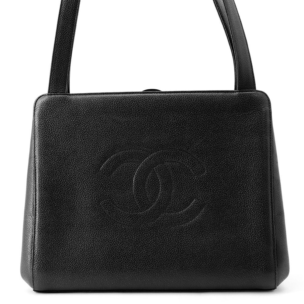 シャネル ショルダーバッグ ココマーク キャビアスキン CHANEL バッグ 黒