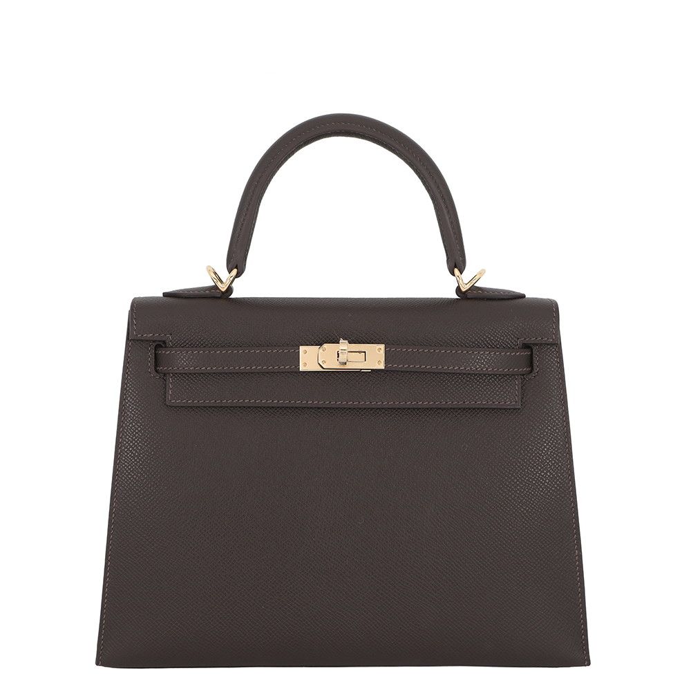 エルメス ハンドバッグ ケリー25 外縫い ベブラン/シャンパンゴールド金具 エプソン K刻印 HERMES Kelly 2wayバッグ