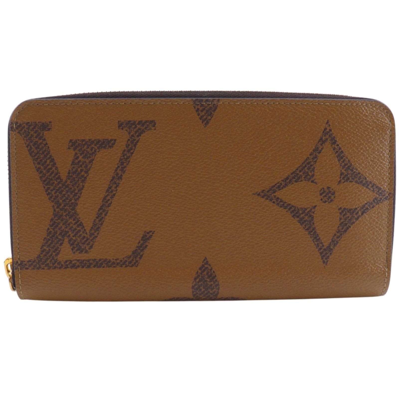 【LOUIS VUITTON】ルイ・ヴィトン ジッピーウォレット ジャイアント モノグラムリバース M67687 PVC 茶 CA1210 ユニセックス 長財布