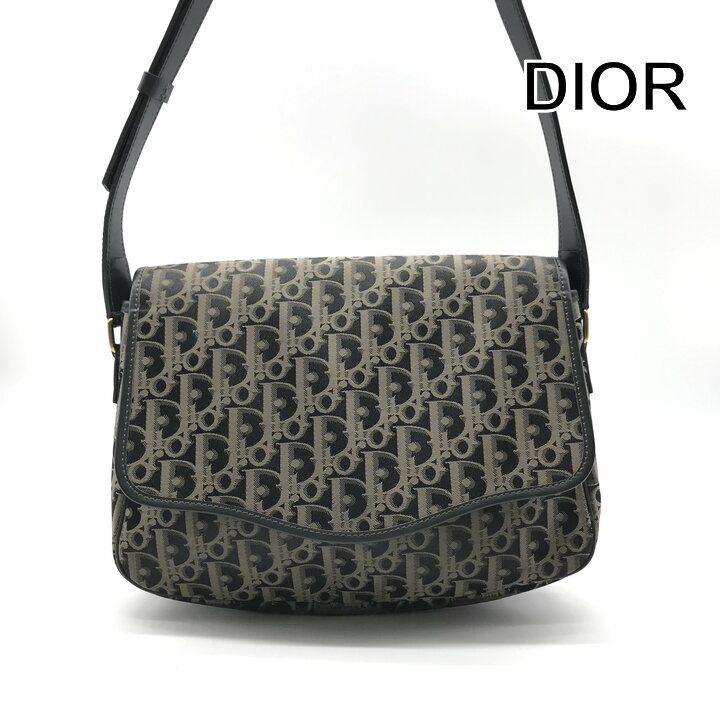超美品 Christian Dior ディオール トロッター キャンバス レザー ショルダー バッグ レディース ファッション ブランド ブラック y122