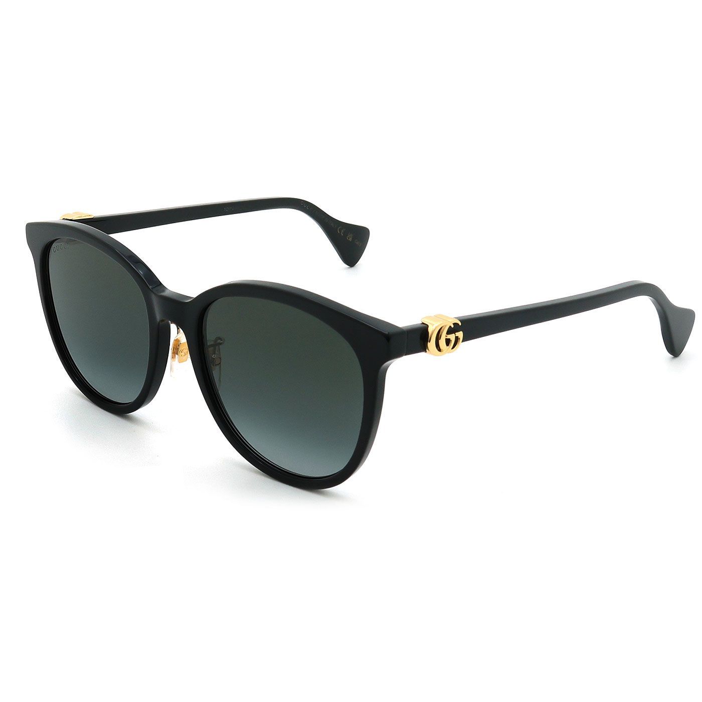 【 美品 】GUCCI グッチ サングラス GG1180SK ブラック グレーレンズ ゴールド金具 イタリア製 メンズ レディース アイウエア GGマーモント ウェリントン型 紫外線対策 UV対策 ユニセックス 黒 中古