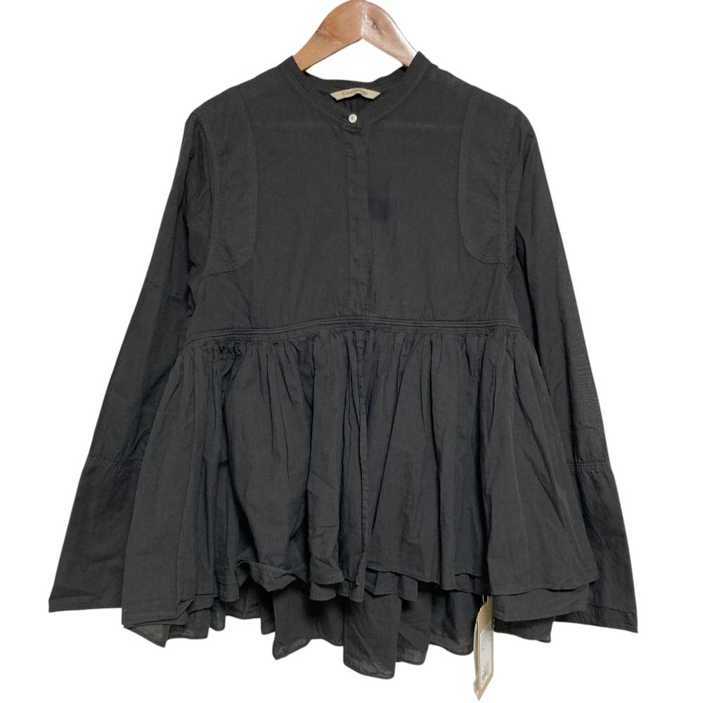 良品 Curensology カレンソロジー レイヤード ギャザーブラウス 196280 サイズF ダークグレー レディース 古着 中古 USED