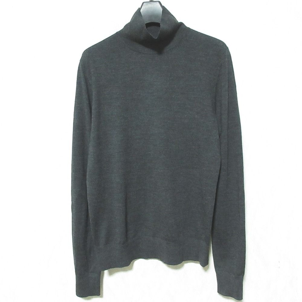 美品 25AW Theory セオリー REGAL WOOL TNECK PN ニットトップ セーター サイズS ダークグレー レディース 古着 中古 USED
