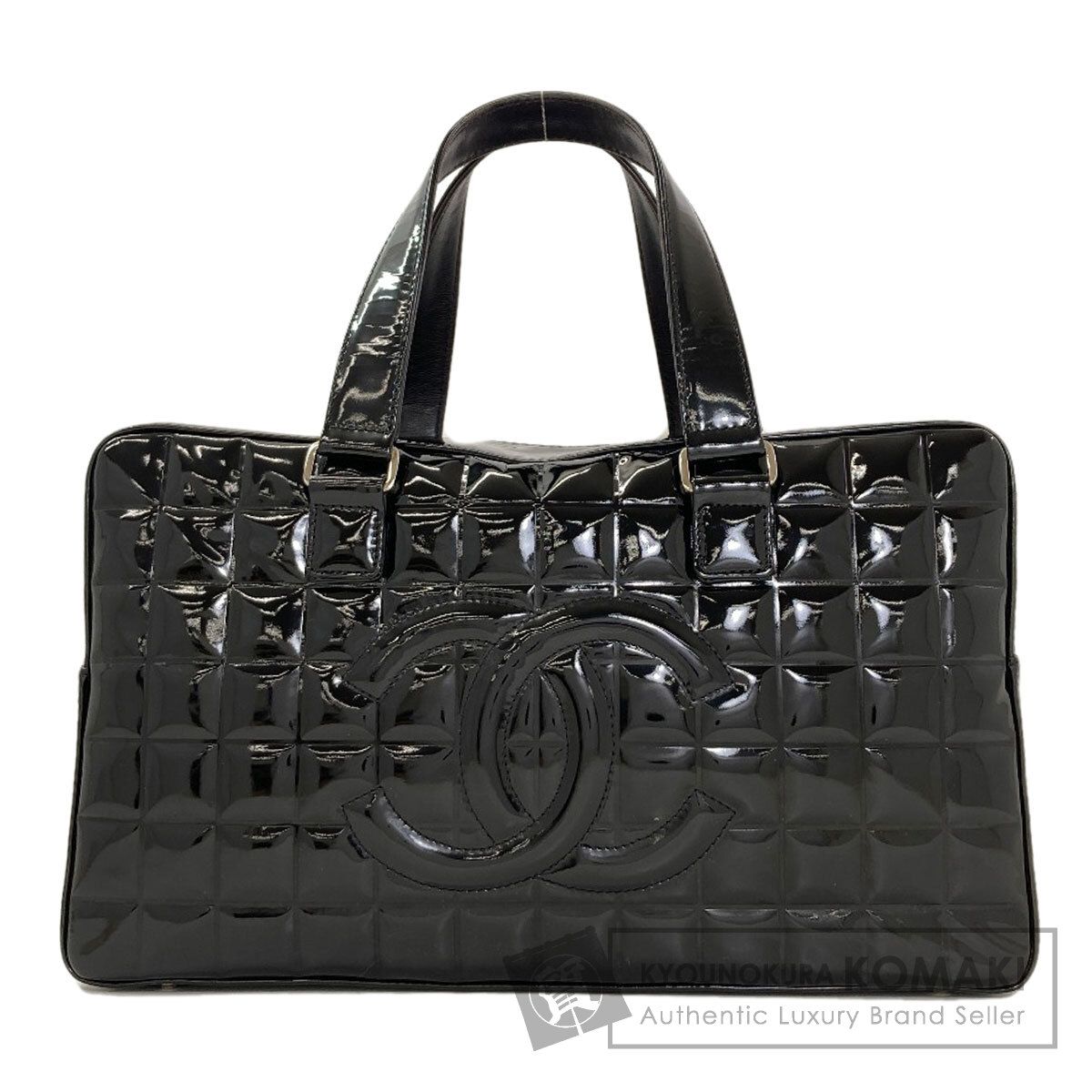 CHANEL シャネル チョコバー ココマーク シルバー金具 トートバッグ パテントレザー レディース [中古]