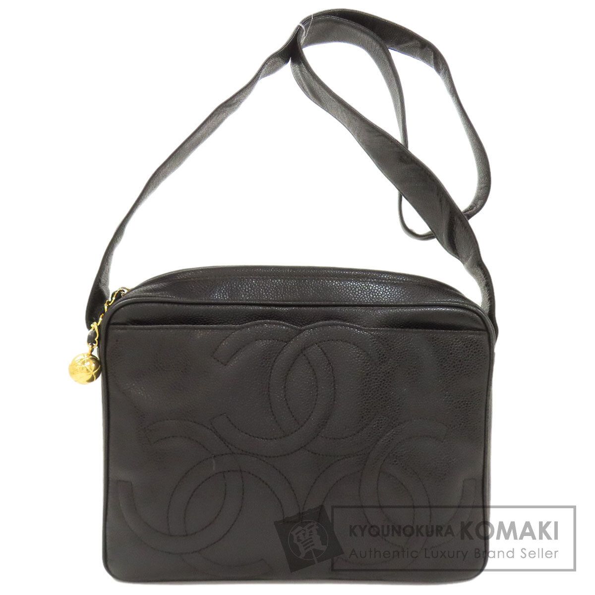 CHANEL シャネル トリプルココマーク ゴールド金具 ショルダーバッグ グレインド カーフスキン レディース [中古]