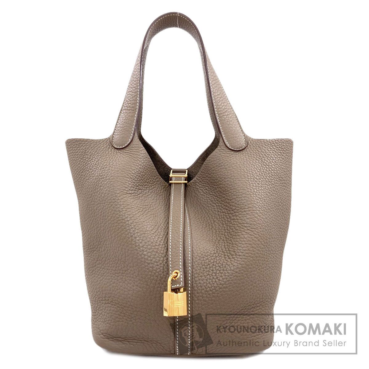 HERMES エルメス ピコタンロックMM エトープ ゴールド金具 ハンドバッグ トリヨンクレマンス レディース [中古]
