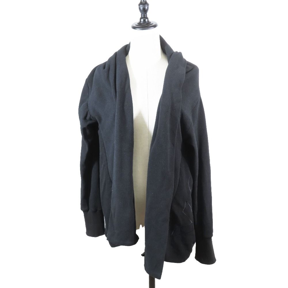 美品 Y-3 YOHJI YAMAMOTO ワイスリー ヨウジヤマモト クロップド ジャケット ブルゾン 羽織り ポンチョ ロゴ 長袖 M ブラック レディース 古着 中古 USED