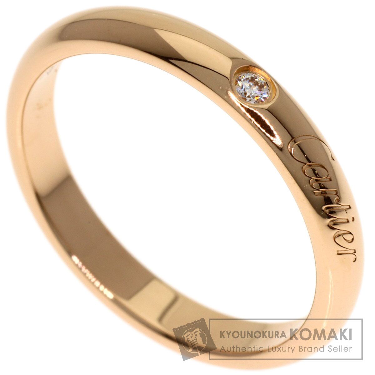 CARTIER カルティエ エングレーブド 1P ダイヤモンド #53 リング・指輪 K18PG レディース [中古]