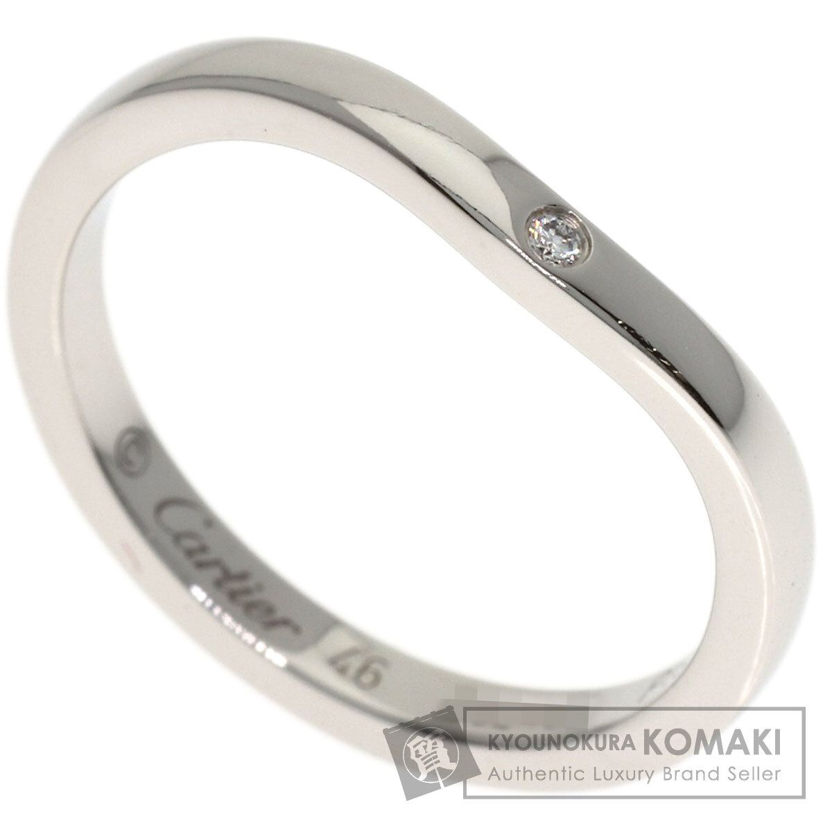 CARTIER カルティエ バレリーナ カーブ 3P ダイヤモンド #46 リング・指輪 PT950 レディース [中古]