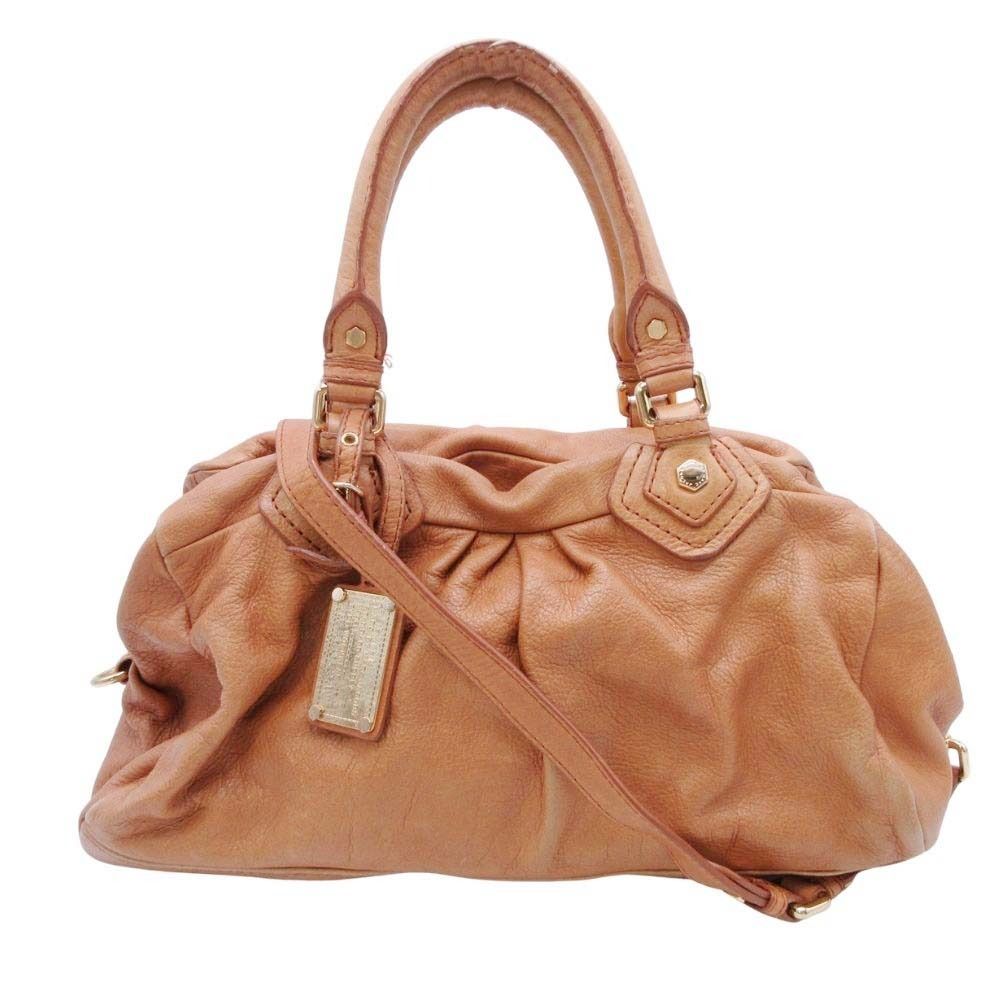 良品 MARC BY MARC JACOBS マークバイマークジェイコブス Classic Q Groovee レザー ハンドバッグ 2WAY 鞄 カバン ベージュ キャメル レディース 古着 中古 USED