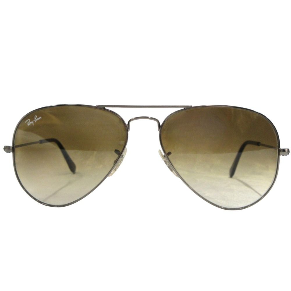美品 Ray-Ban レイバン アビエーター AVIATOR CLASSIC サングラス アイウェア メガネ RB3025 55□14 メタル 茶 ブラウン シルバー メンズ 古着 中古 USED