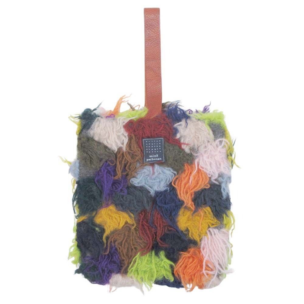 新品同様 mina perhonen ミナペルホネン pot-au-feu puisto bag ポトフ プイスト ハンドバッグ 手提げ レザー 牛革 マルチカラー レディース 古着 中古 USED