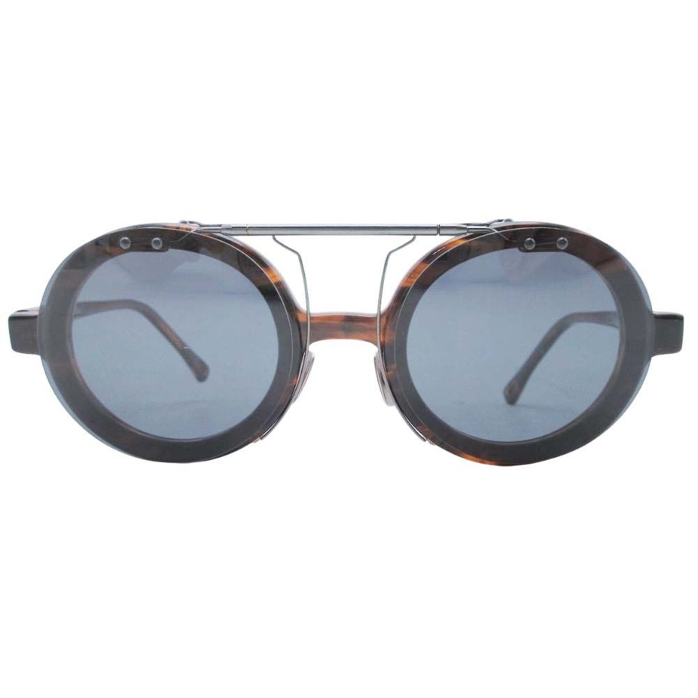 美品 NATIVE SONS ネイティブサンズ 度入り Dharma B. べっ甲柄 眼鏡 アイウェア サングラス クリップ付き 43□25-148 茶 メンズ レディース 古着 中古 USED