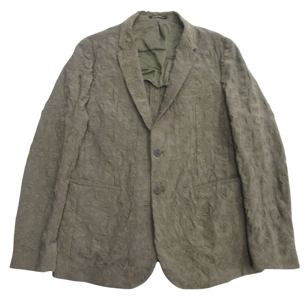 良品 Emporio Armani エンポリオ・アルマーニ 20ss 総柄 テーラード ジャケット ブレザー アンコン ナイロンサイズ01 グレー メンズ 古着 中古 USED