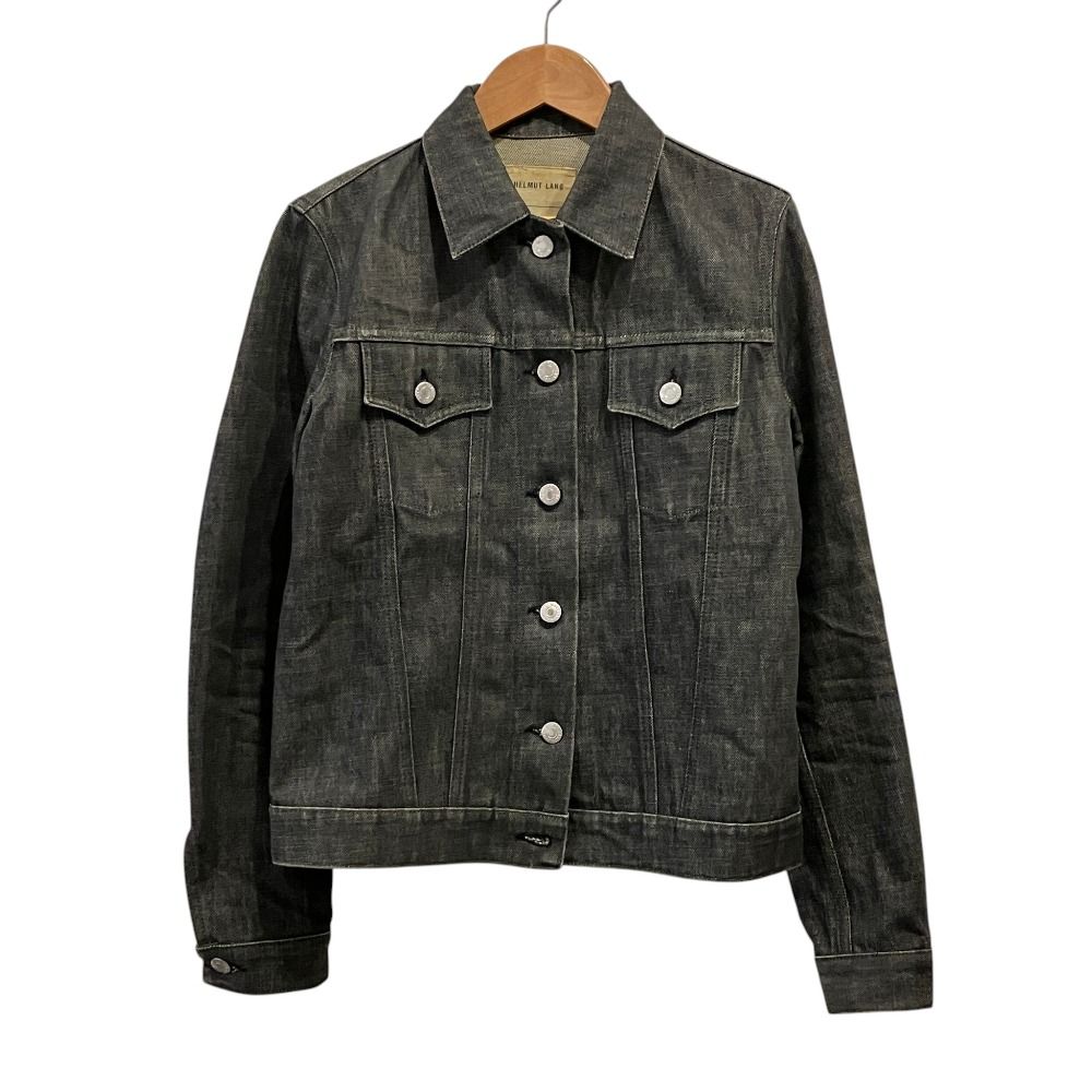 美品 HELMUT LANG ヘルムートラング デニム 90's 本人期 トラッカージャケット Gジャン サイズ38 グレー レディース 古着 中古 USED