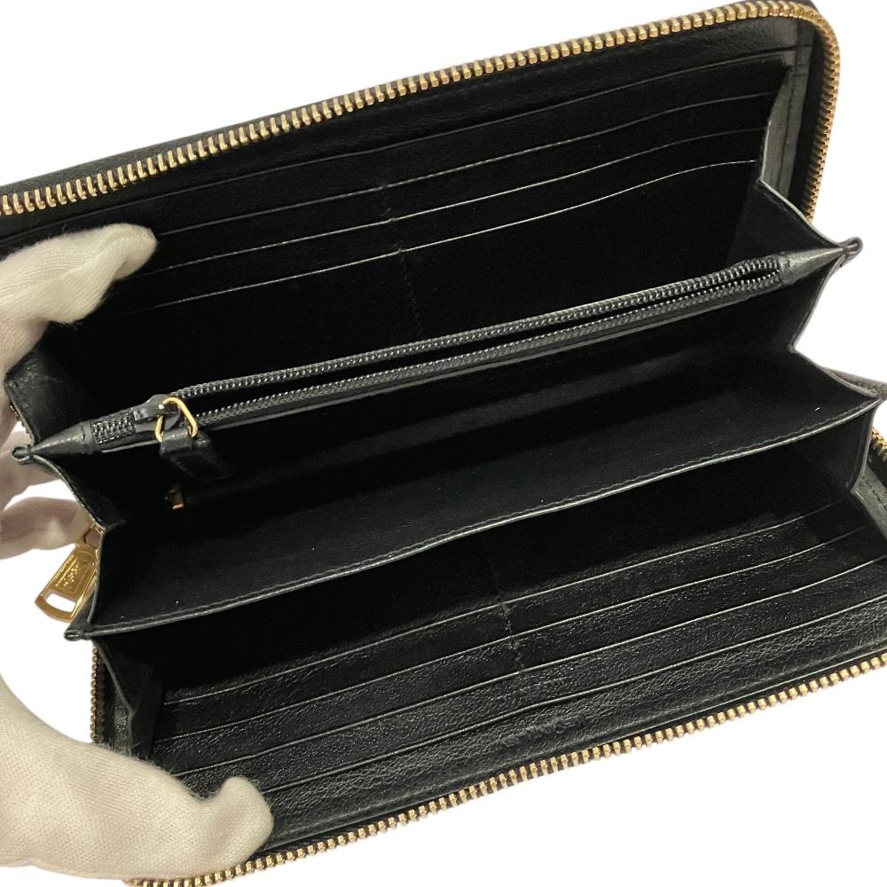 美品 箱付き サンローラン 長財布 カサンドラ ラウンドファスナー 