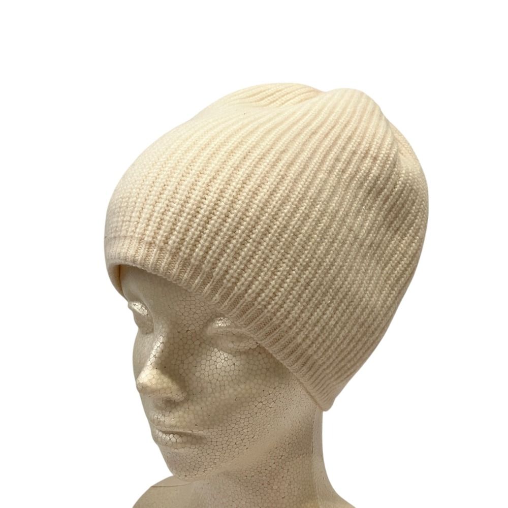 美品 HERMES エルメス ウールカシミヤ ニットキャップ S アイボリー レディース 古着 中古 USED