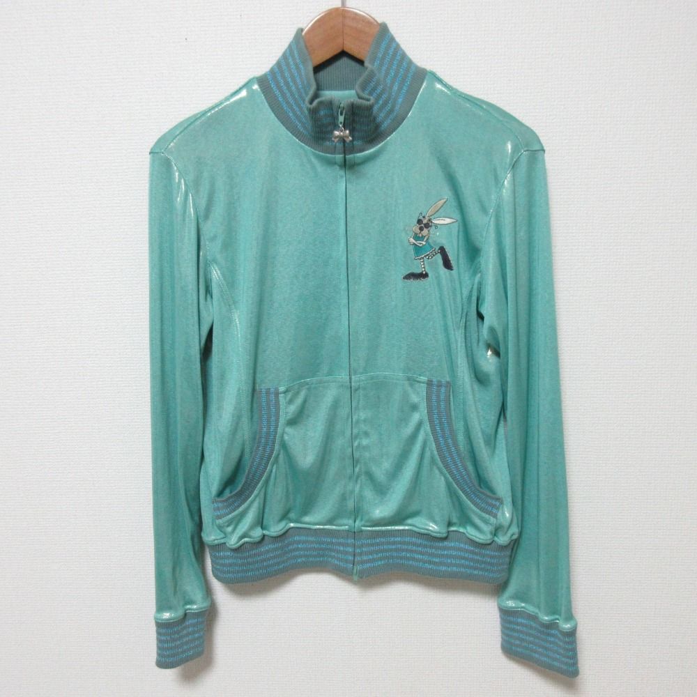 良品 OLLEBOREBLA ALBEROBELLO オレボレブラ アルベロベロ シャイニー トラックジャケット ライトブルー レディース 古着 中古 USED