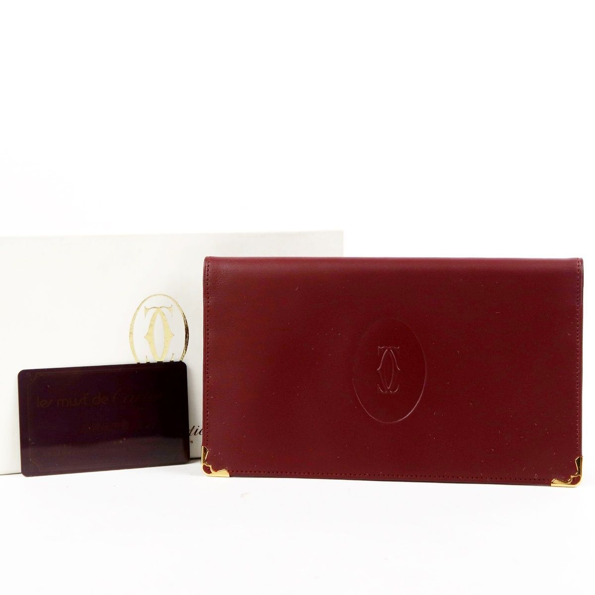 【新品同様・未使用】Cartier カルティエ マストライン 二つ折り長財布 札入れ ボルドー ブランド 小物 箱付き【GR38】