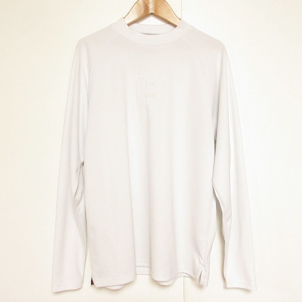 美品 BRIEFING ブリーフィング MENS BIG BEAT LS MOCK NECK RELAXED FIT Tシャツ ゴルフウェア BRG241M36 Sサイズ ホワイト メンズ 古着 中古 USED