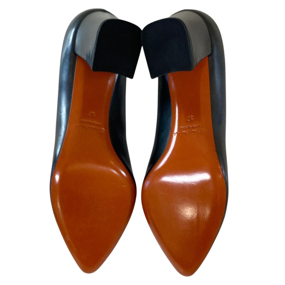 Santoniサントーニヒールパンプス37サイズ 美品 Santoni サントーニ レザーパンプス サイズ37 23.5cm相当 グレー